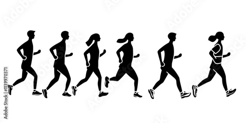 Participants completing a barefoot running challenge at a community event, Digital Art