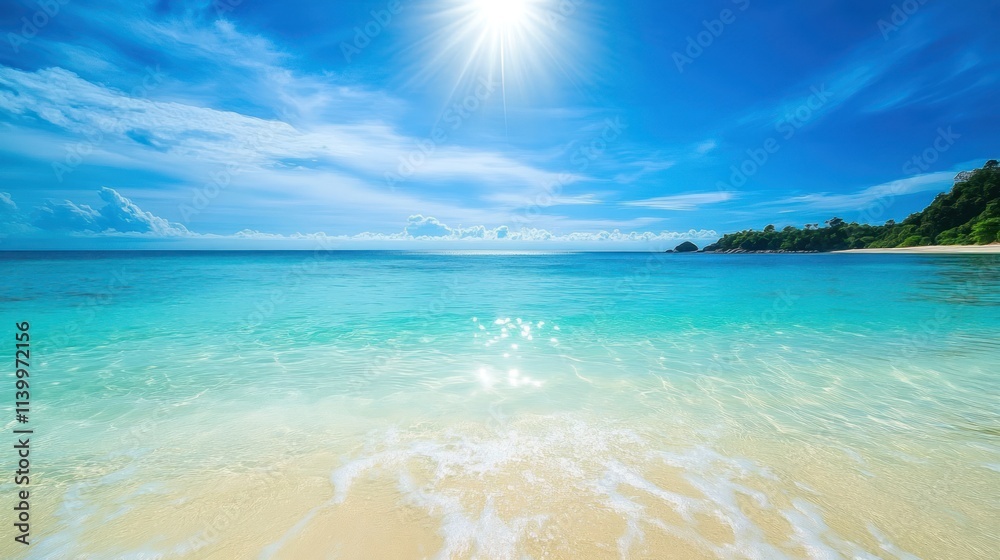 Tropical Beach Paradise: Azure Waters and Sunny Skies Tropical Beach Paradise: Azure Waters and Sunny Skies