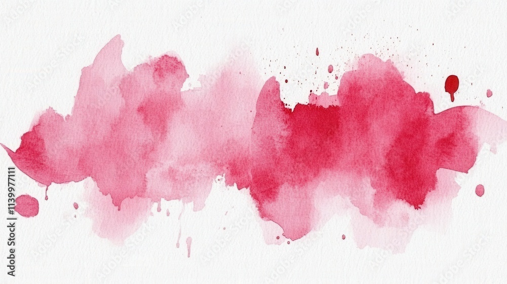 Obraz premium Abstract Watercolor Wash Crimson Red Splashes