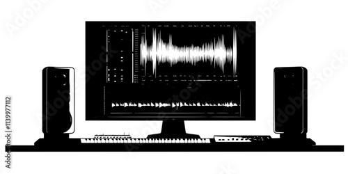 A project file in the mastering phase, with volume maximized for commercial release, Vectorized Art