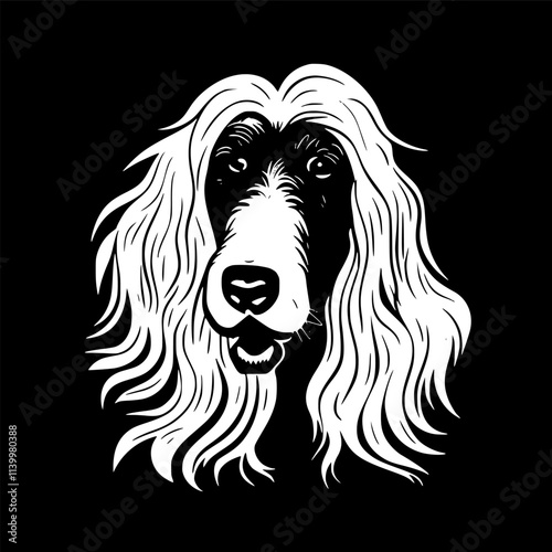 Afghan Hound - Minimalist and Flat Logo - Vector illustration