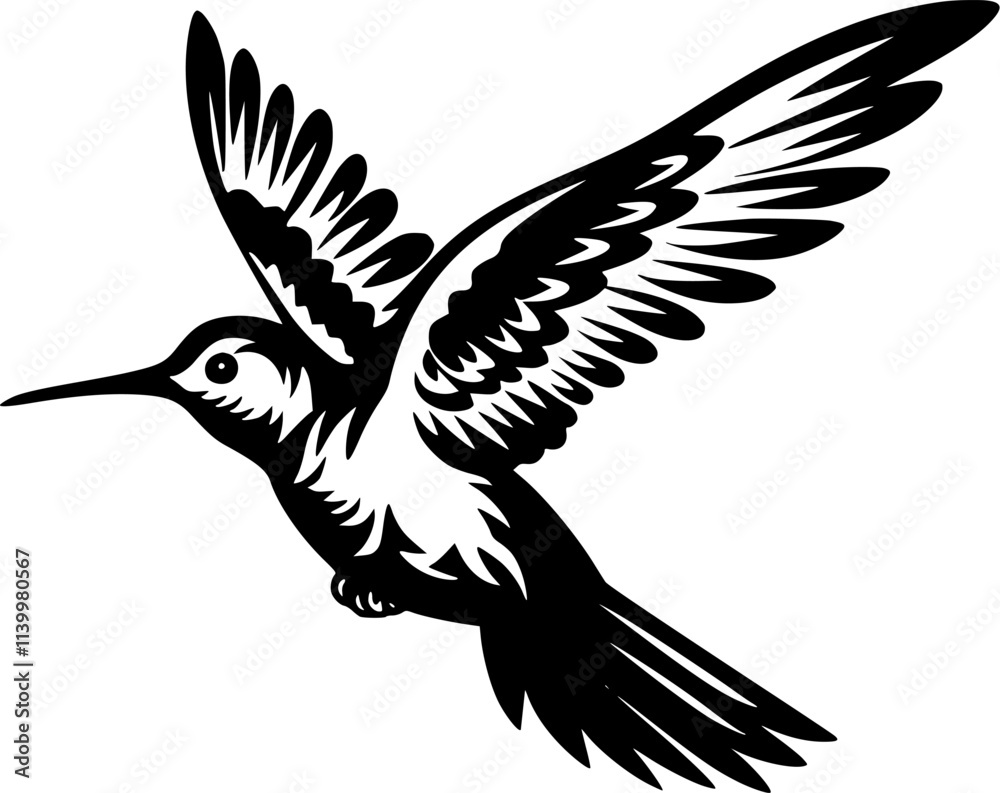 Obraz premium Hummingbird | Minimalist and Simple Silhouette - Vector illustration