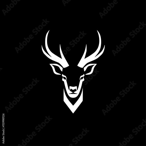 Deer - Minimalist and Flat Logo - Vector illustration