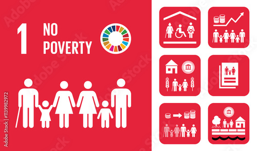 Wallpaper Mural SDG Goal 1 No Poverty Vector with Targets and Icons Torontodigital.ca
