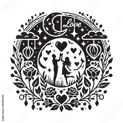 Love Svg silhouette vector design