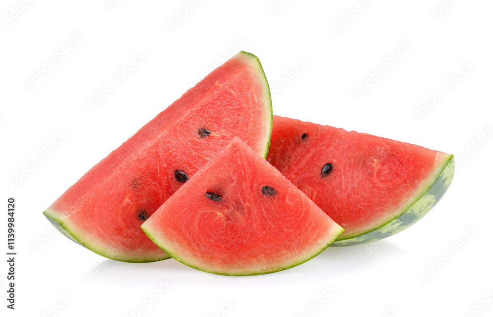 Watermelon slices isolated on a white background. Watermelon slices isolated on a white background.
