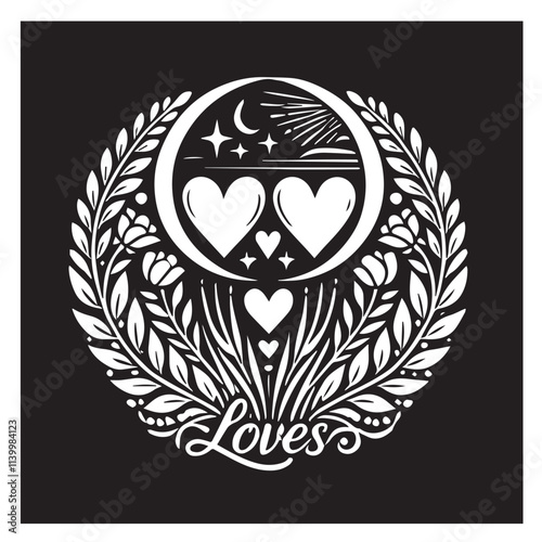 Love Svg silhouette vector design