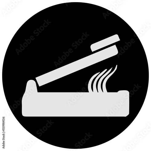 Heat press icon. Cloth or hair straightener electric machine tool symbol