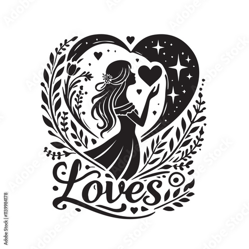 Love Svg silhouette vector design