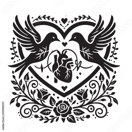 Love Svg silhouette vector design