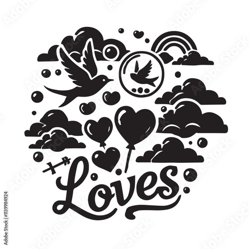 Love Svg silhouette vector design