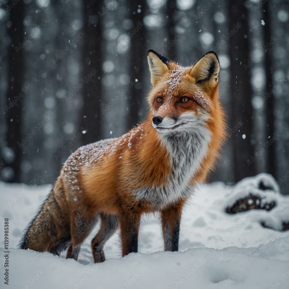 A curious fox with a fluffy tail exploring a snowy forest.
A curious fox with a fluffy tail exploring a snowy forest.