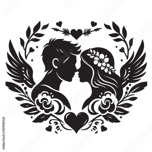 Love Svg silhouette vector design