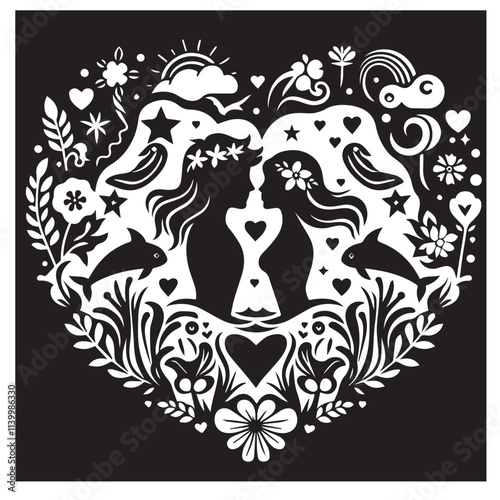 Love Svg silhouette vector design