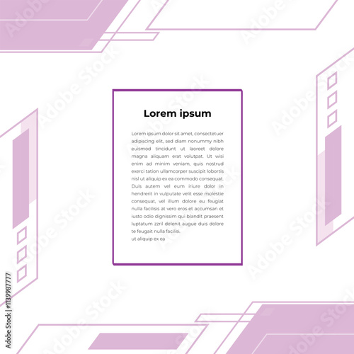 Text frame with different elements vector abstract background art style bright shiny colors, geometric design.