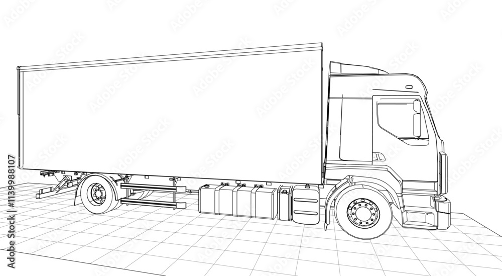 truck sketch graphic symbol 3d illustration truck sketch graphic symbol 3d illustration