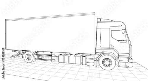 truck sketch graphic symbol 3d illustration