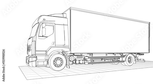 truck sketch graphic symbol 3d illustration