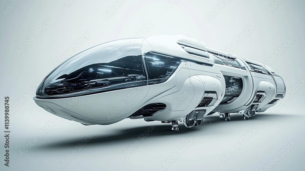 Futuristic White Spaceship Design Render Concept Futuristic White Spaceship Design Render Concept