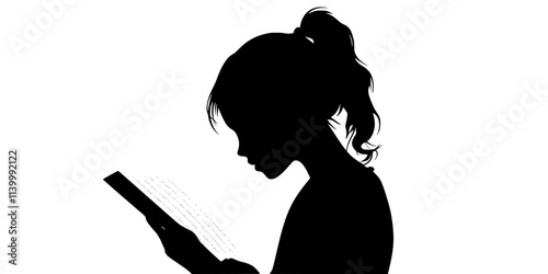 A person reading a comprehension passage in a foreign language during practice, Illustration