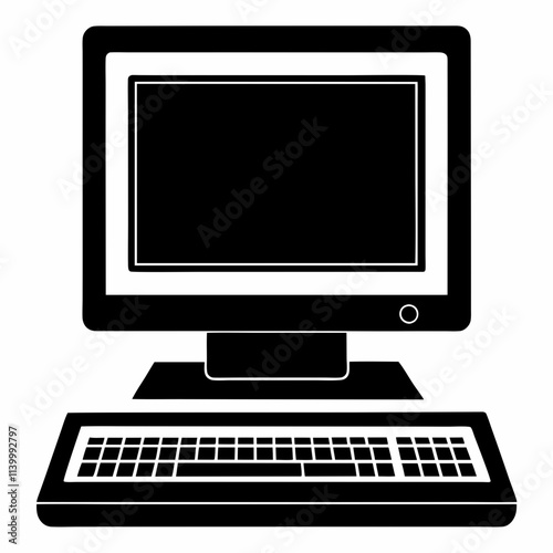 computer monitor isolated on white