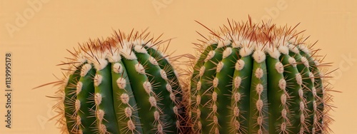 Cactus with Neutral Minimalistic Background in Soft Lighting photo