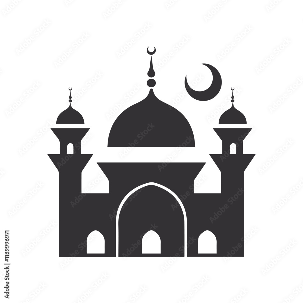 Mosque vector Illustration, white background, creative design. Mosque vector Illustration, white background, creative design.