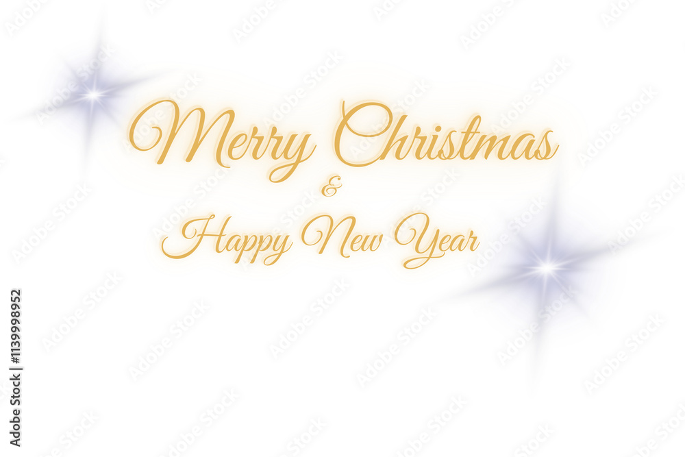 Życzenia Merry Christmas & Happy New Year 2025, piękny napis bez tła,