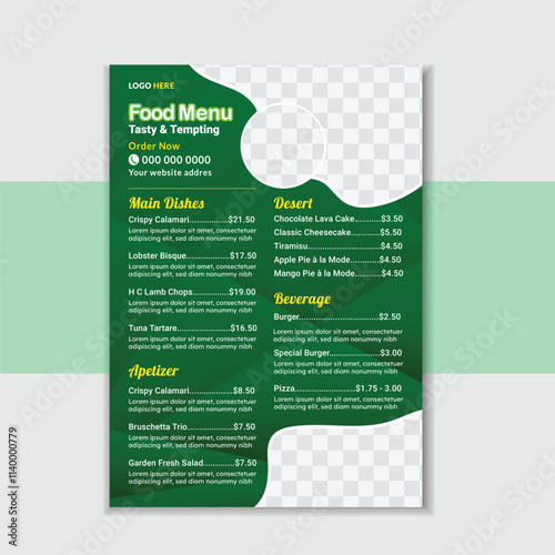 Creative Restaurant Menu And Flyer Design Template