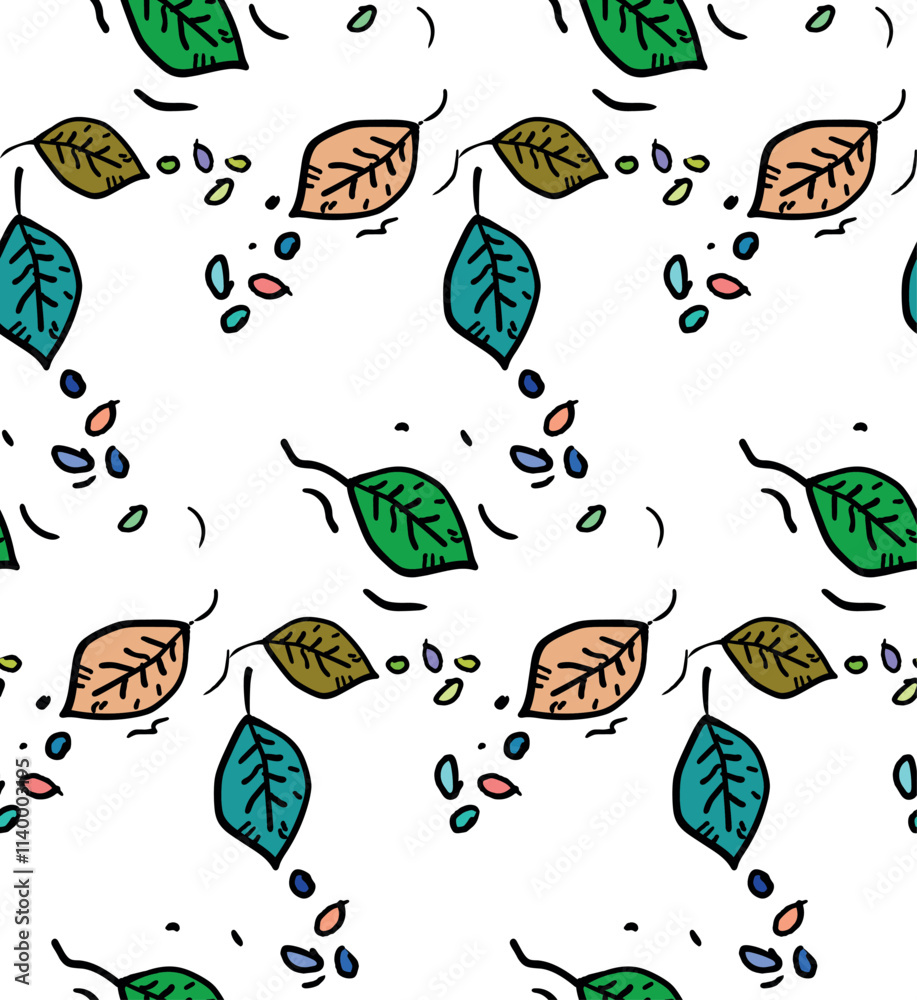 Seamless vector pattern with leaves Seamless vector pattern with leaves