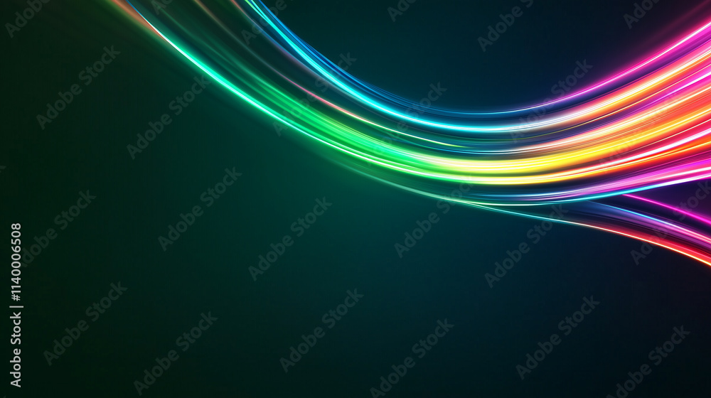 A vibrant abstract background featuring colorful light trails in a smooth wave pattern against a dark backdrop. A vibrant abstract background featuring colorful light trails in a smooth wave pattern against a dark backdrop.