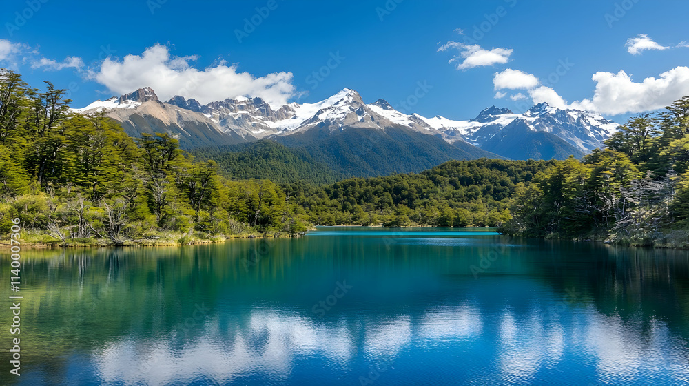 Banff National Park with turquoise lake and towering mountains, breathtaking Canadian wilderness Banff National Park with turquoise lake and towering mountains, breathtaking Canadian wilderness