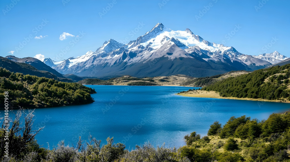 Banff National Park with turquoise lake and towering mountains, breathtaking Canadian wilderness Banff National Park with turquoise lake and towering mountains, breathtaking Canadian wilderness