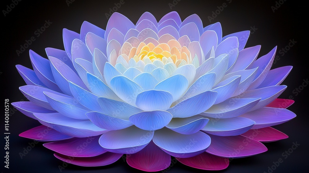 Fototapeta premium Stunning Purple Lilac Lotus Flower Abstract Art Floral Macro Photography