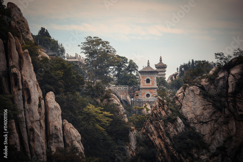 Scenery of Shaolin Temple at Songshan Mountain in Henan, China photo