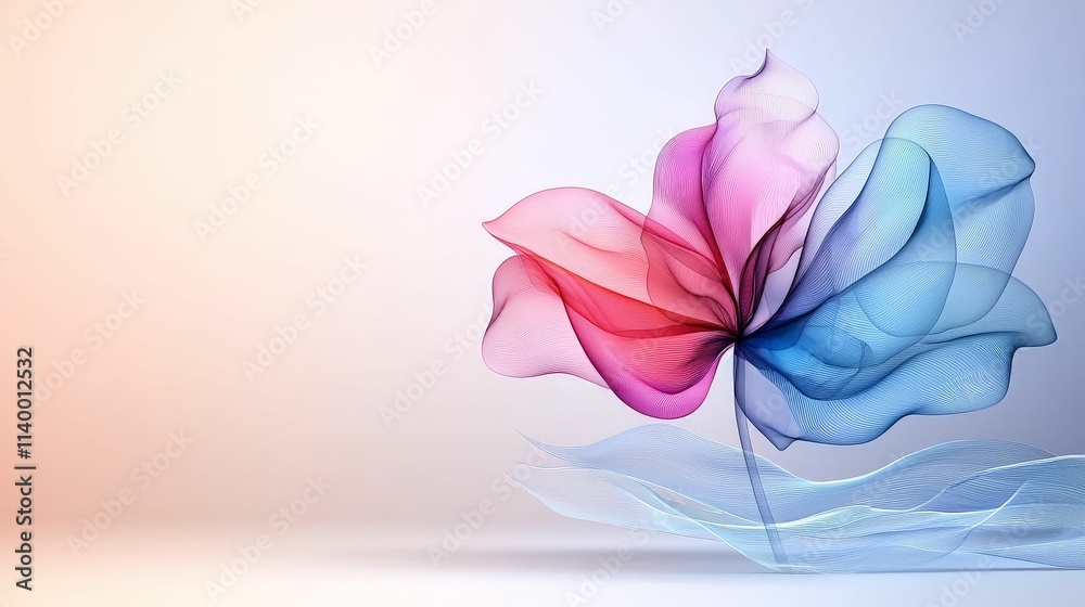 Obraz premium background concept. Abstract floral design with flowing colors in pink and blue tones.