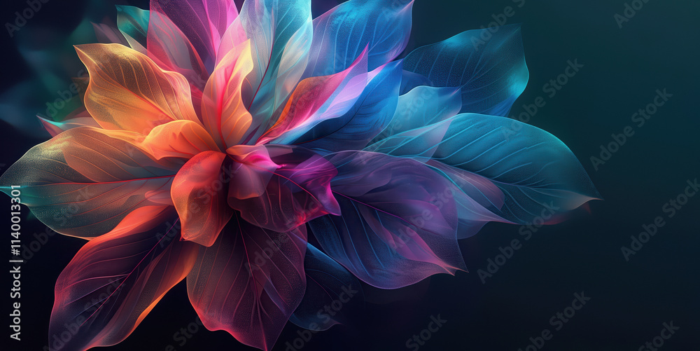 Fototapeta premium Bright and Vibrant Abstract Flower Design. Generative AI