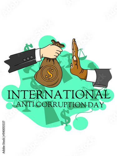 design elements December international anti-corruption day icon banner illustration isolated on white background