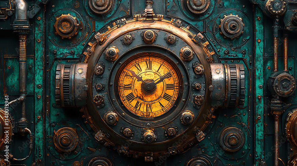 steampunk, parts, gears, cogs, pistons, levers, valves, pipes, brass, copper, rivets, bolts, screws, chains, wheels, pulleys, springs, gauges, dials, meters, cranks, handles, mechanisms, machinery, st