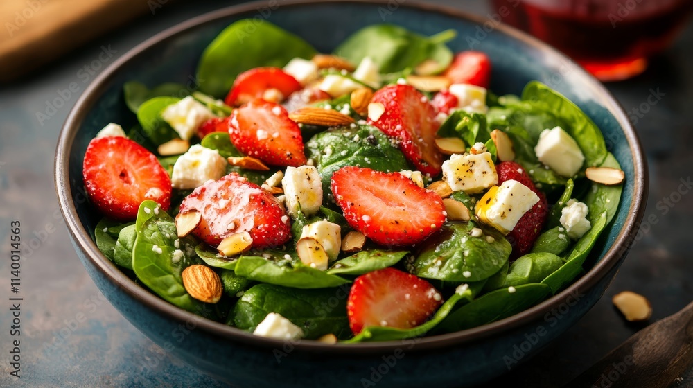 Fresh Spinach Salad with Strawberries and Nuts Fresh Spinach Salad with Strawberries and Nuts