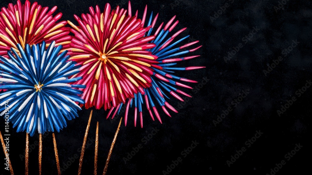 Festive Fireworks Celebration Paper Craft Artwork Festive Fireworks Celebration Paper Craft Artwork
