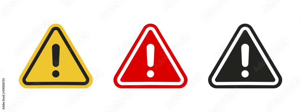 Caution warning signs set. Exclamation marks
Caution warning signs set. Exclamation marks
