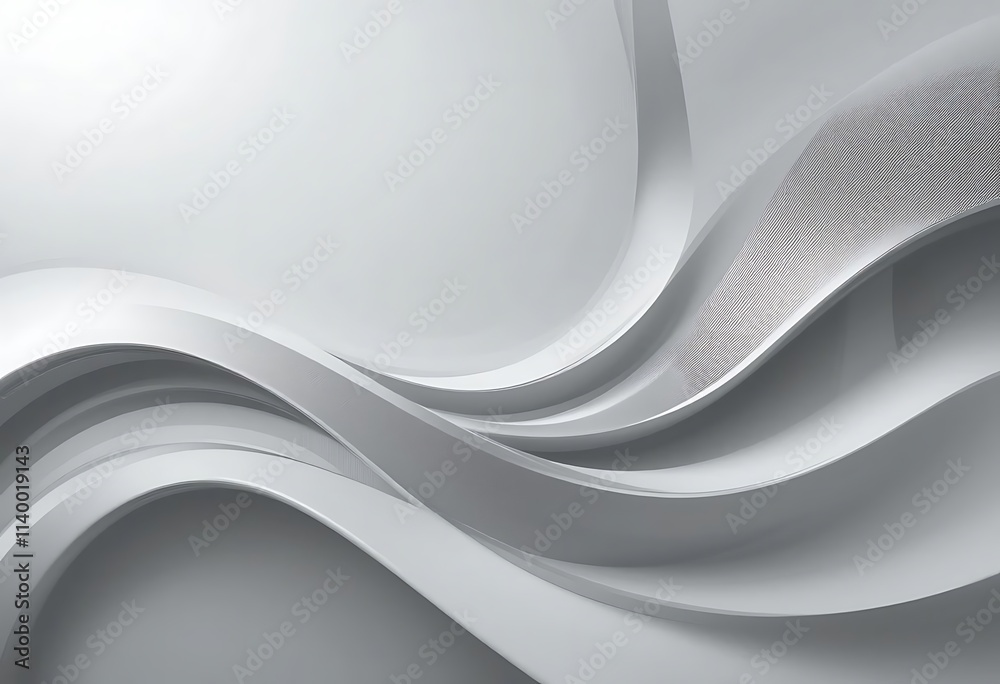 Obraz premium Light grey with abstract curved lines creating a modern, sophisticated vibe