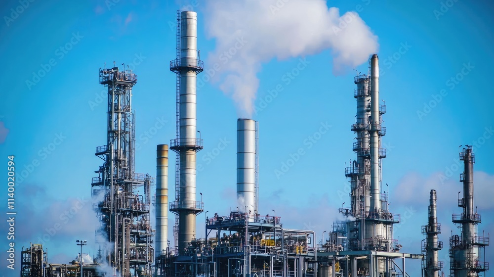 Industrial Complex with Smoke Stack Emissions Industrial Complex with Smoke Stack Emissions