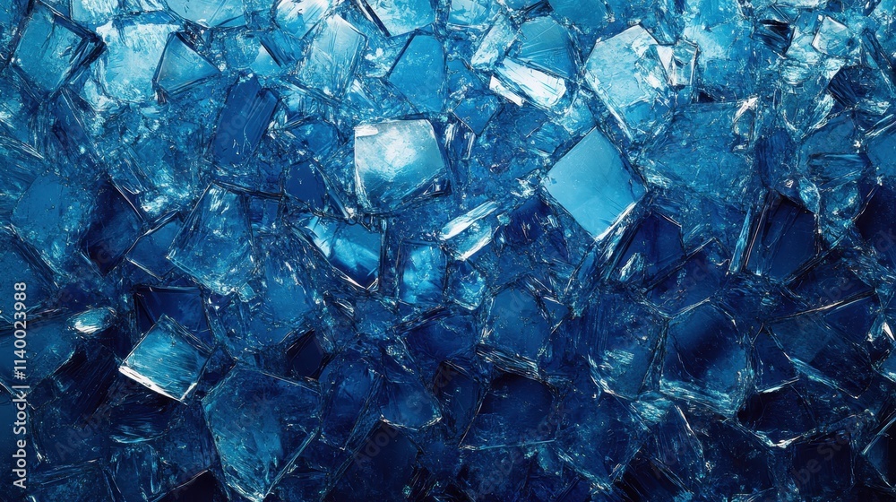 Close-up of blue ice cubes, showcasing texture and color variations. Close-up of blue ice cubes, showcasing texture and color variations.