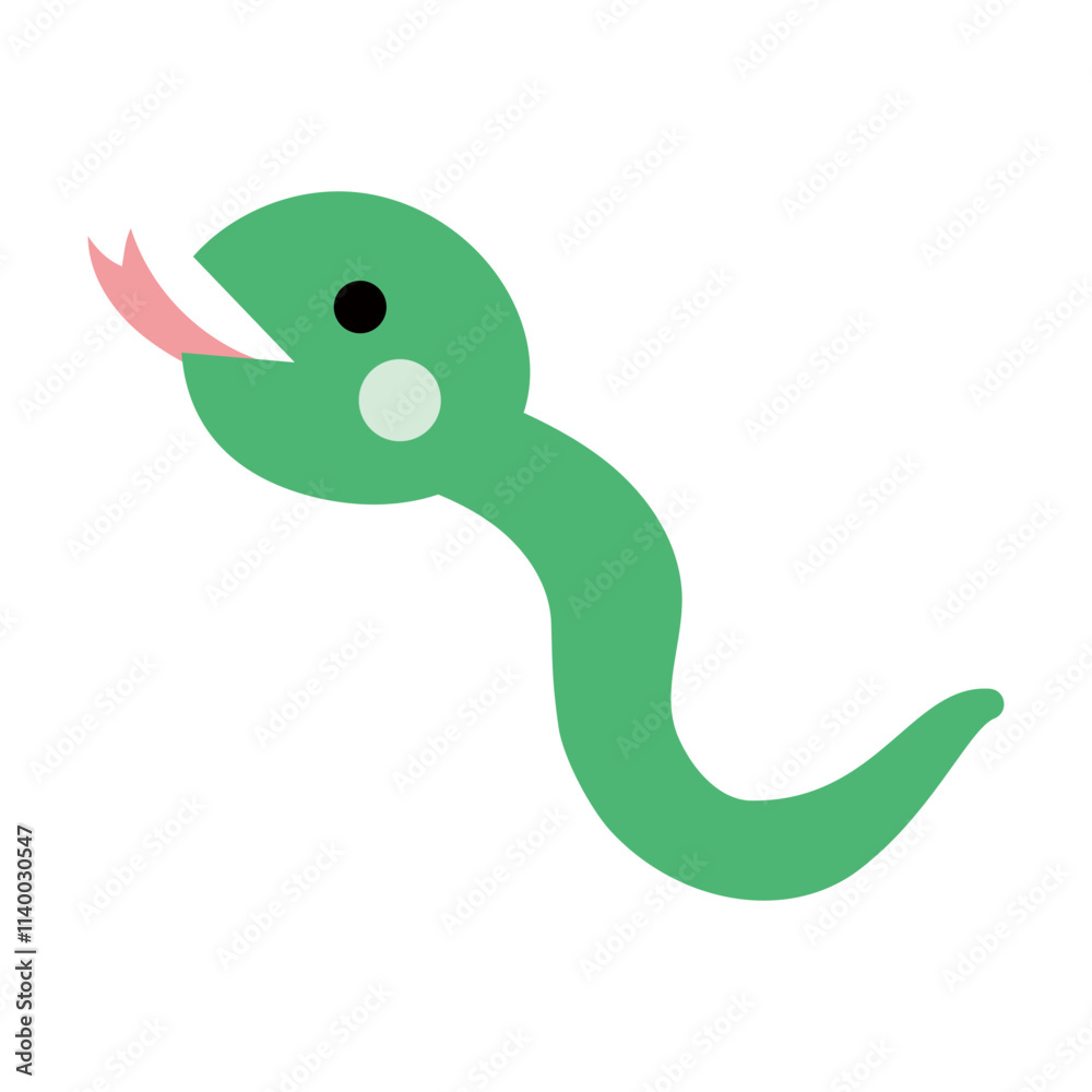 Fototapeta premium 舌を出すヘビのイラスト