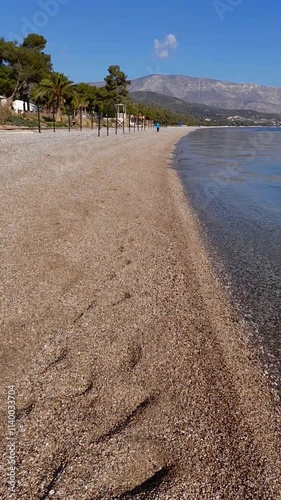 Agioi Theodoroi Korinthias beach in Greece. Peloponnese