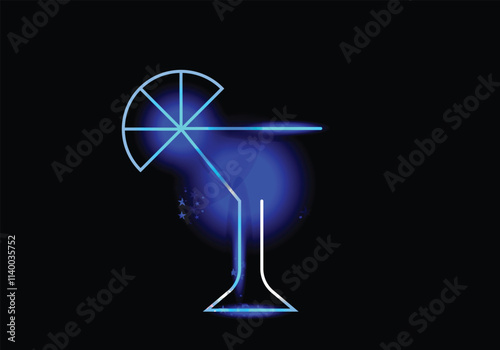 Vector Illustration of Transparent Drinking Glass Perfect for Beverage, Restaurant, and Kitchenware Designs