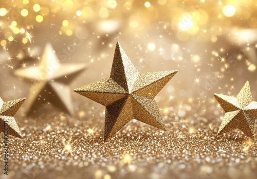 Golden Glitter Stars Festiv...