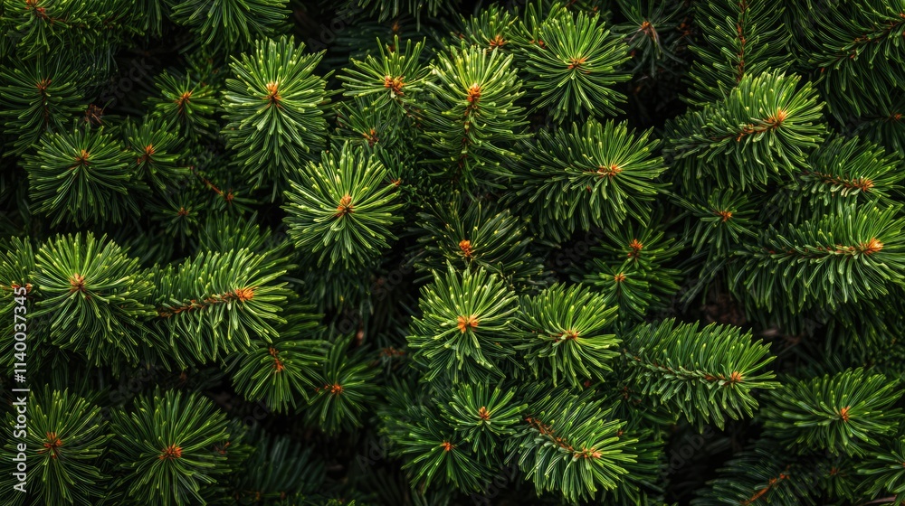 Lush green pine tree branches creating a dense natural background ideal for holiday and seasonal themes Lush green pine tree branches creating a dense natural background ideal for holiday and seasonal themes